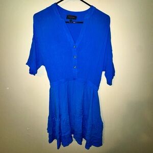 Hudson Gray Blue Ruffle Mini Dress